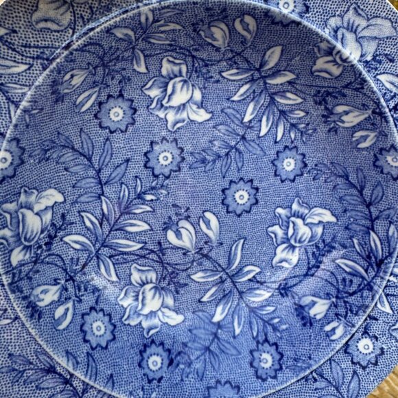Royal Tudor Ware Blue Floral Ceramic Bowl 6.5 in Made In England Vintage - Picture 4 of 10